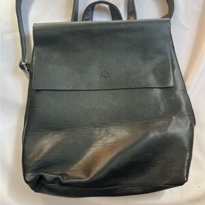 Black Leather Backpack